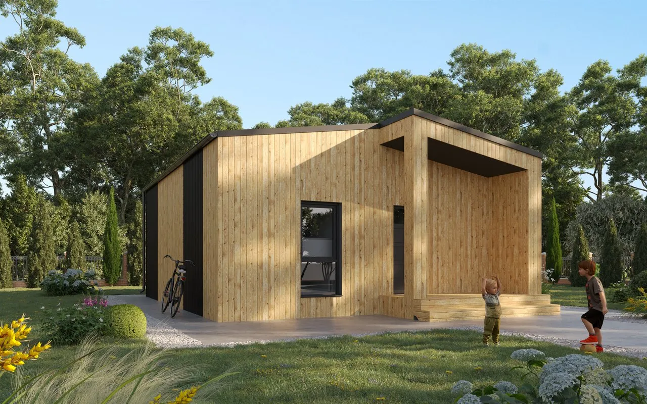 Modulhaus-Modell Edmonton – schlüsselfertiges Rendering