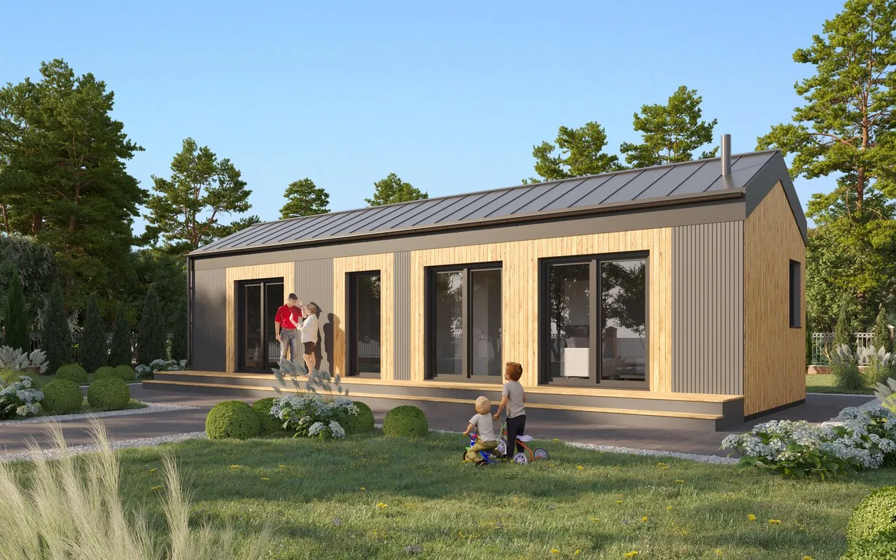 Modulhaus-Modell Halifax – schlüsselfertiges Rendering