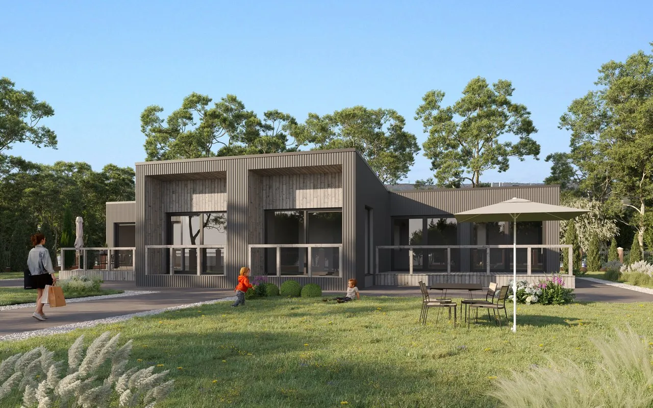 Modulhaus-Modell Quebec – schlüsselfertiges Rendering